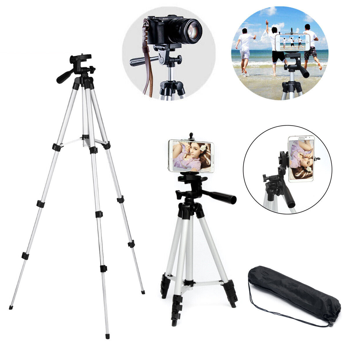 Portable Phone Tripod Stand — Hands-Free Holder for Video Calls, Content Creation & Live Streaming