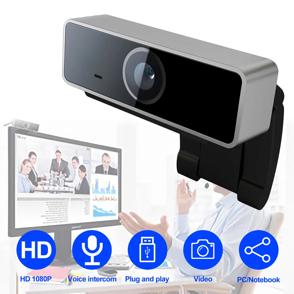 HD 1080P Webcam with Microphone — Auto Focus USB Webcam for Streaming, Video Calls & Remote Work