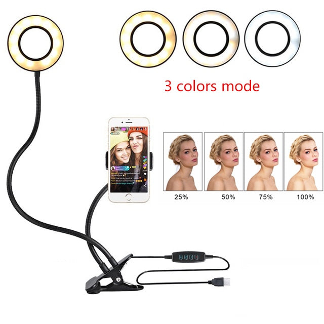 LED Ring Light — Adjustable Mini Lighting for Makeup, Video Calls & Content Creation