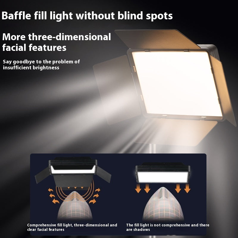 LED Video Fill Light Panel with Stand — Streaming & Photography Key Light, 3 Color Temps