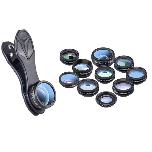 10-in-1 Phone Camera Lens Kit — Fisheye, Wide Angle & Macro for Smartphones