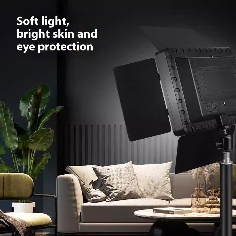 LED Video Fill Light Panel with Stand — Streaming & Photography Key Light, 3 Color Temps