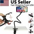 Flexible Gooseneck Phone Holder — 360° Adjustable Desk & Bed Mount for Streaming