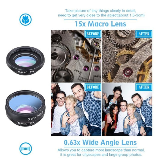10-in-1 Phone Camera Lens Kit — Fisheye, Wide Angle & Macro for Smartphones