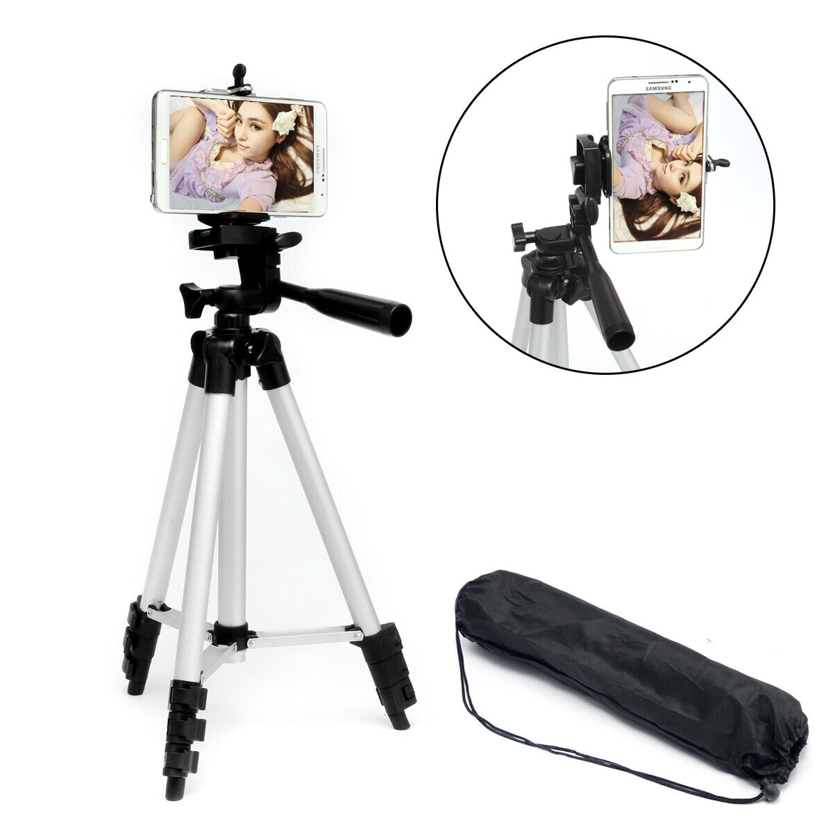 Portable Phone Tripod Stand — Hands-Free Holder for Video Calls, Content Creation & Live Streaming