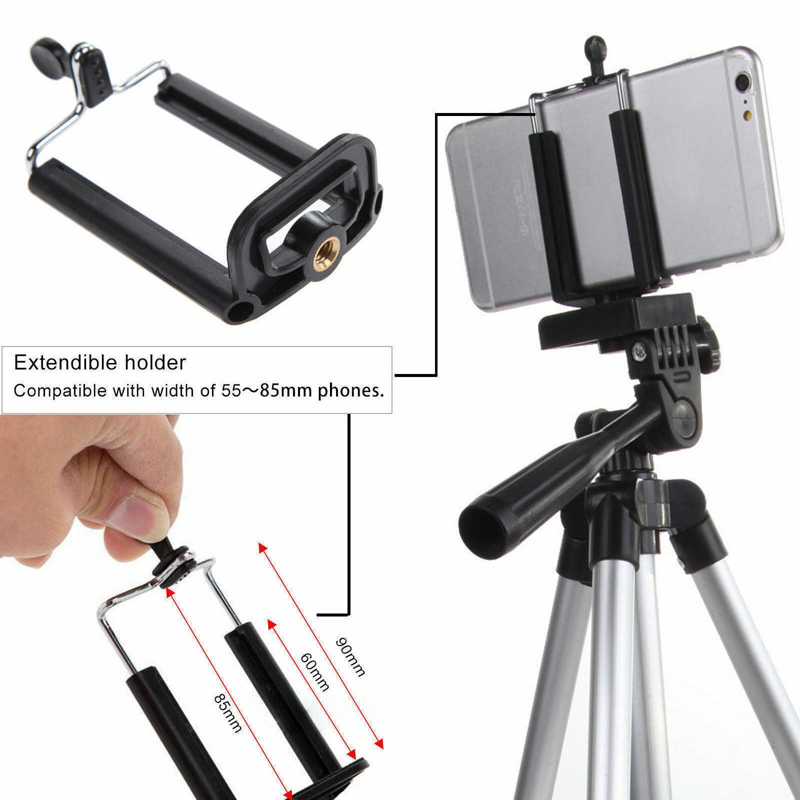 Portable Phone Tripod Stand — Hands-Free Holder for Video Calls, Content Creation & Live Streaming