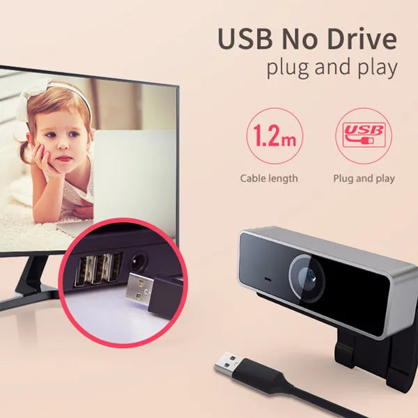 HD 1080P Webcam with Microphone — Auto Focus USB Webcam for Streaming, Video Calls & Remote Work