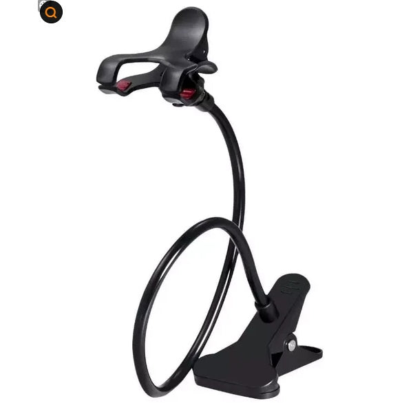 Flexible Gooseneck Phone Holder — 360° Adjustable Desk & Bed Mount for Streaming