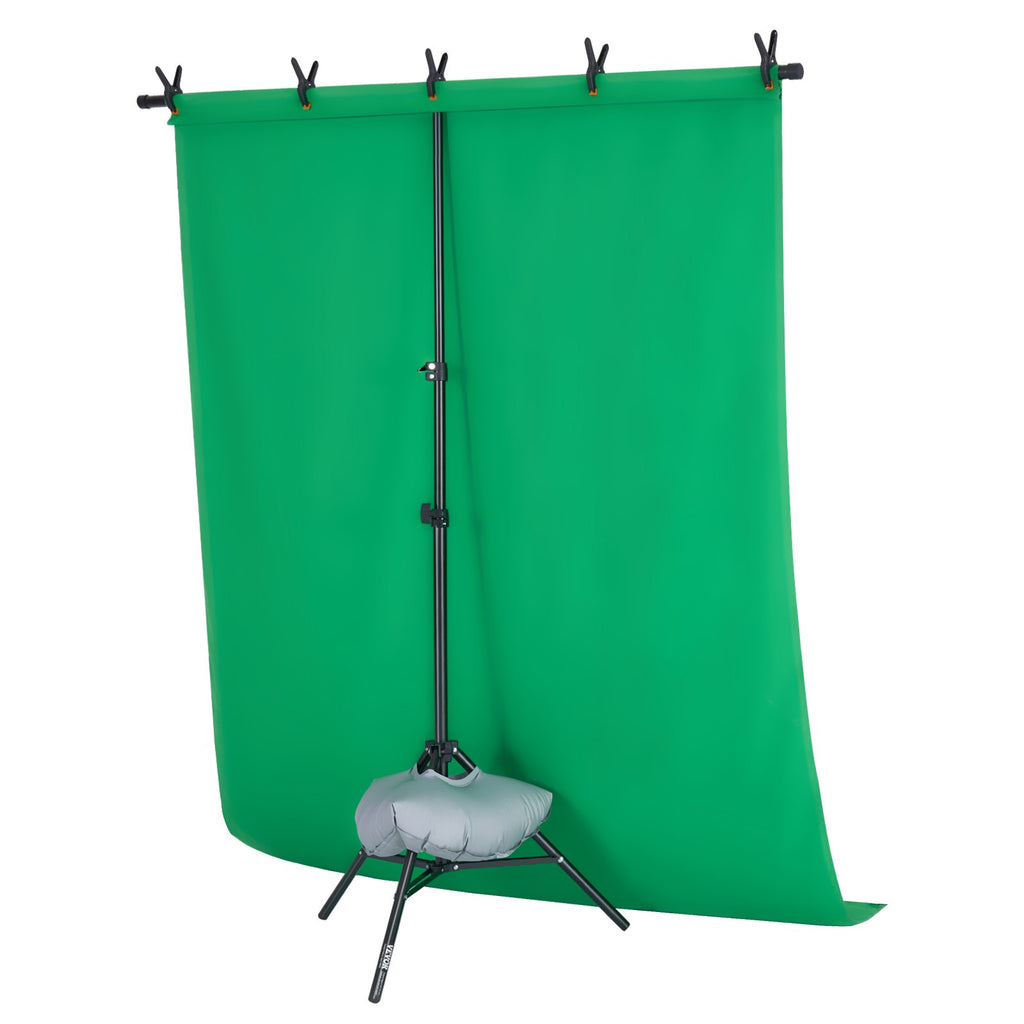 Green Screen Backdrop Stand Kit — 5x6.5 Ft Adjustable Photo & Video Studio Stand for Streamers & Content Creators